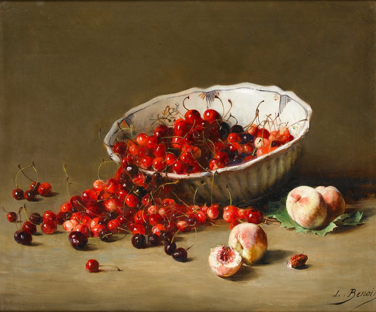 Un bol de cerises, c.1900 - Leon Alfred Benoit