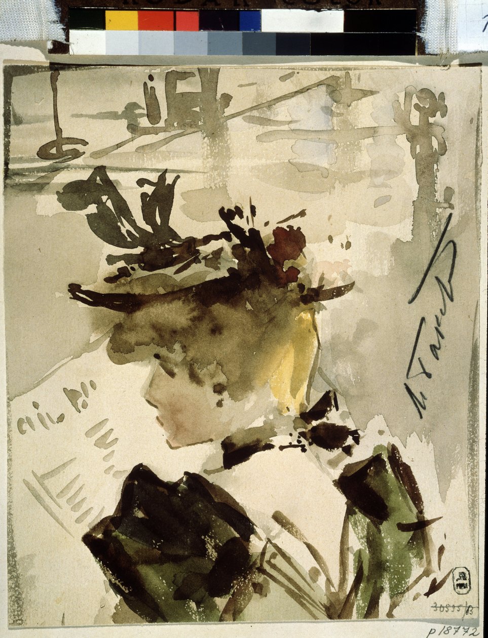 Une femme lisant - Leon Bakst