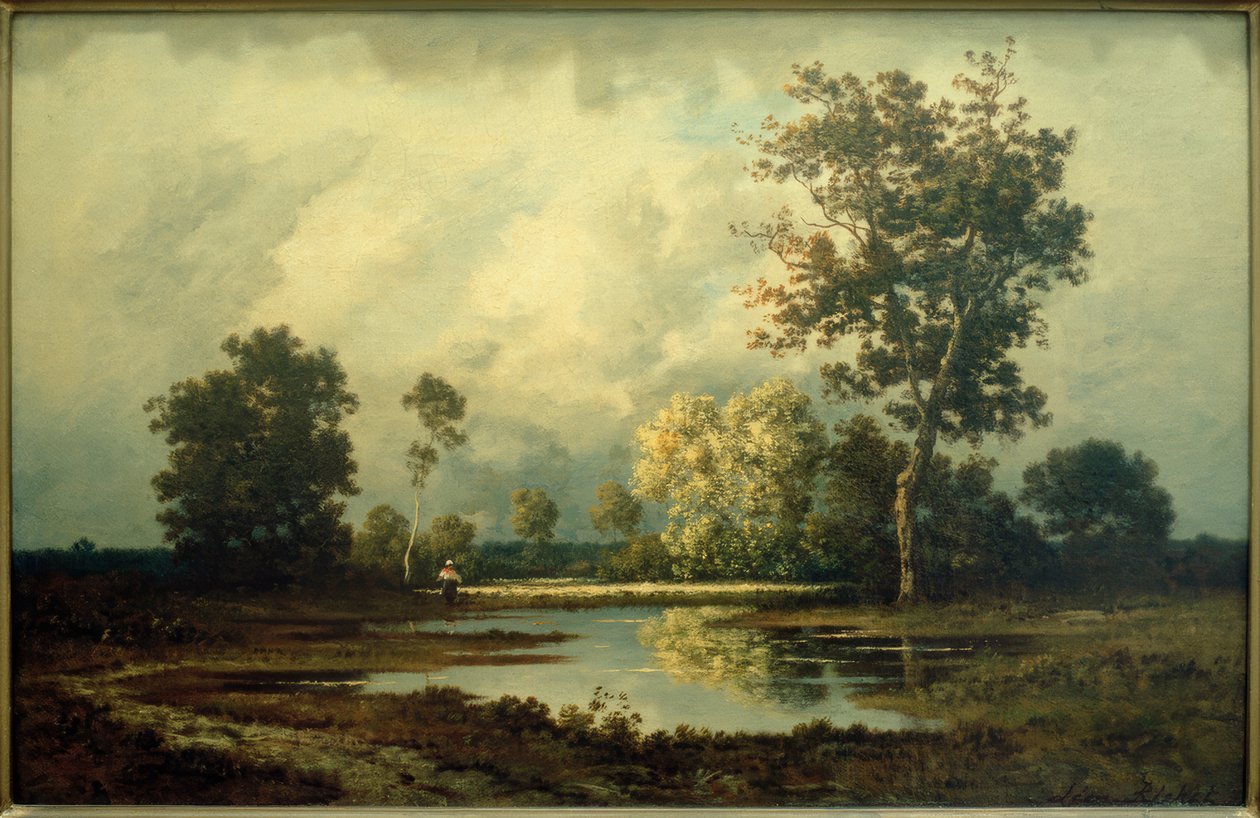 Paysage avec étang - Leon Richet