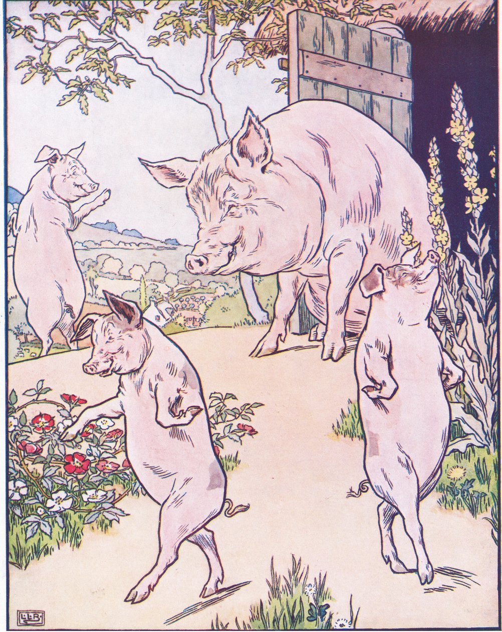 Il y avait une vieille truie avec trois petits cochons - Leonard Leslie Brooke