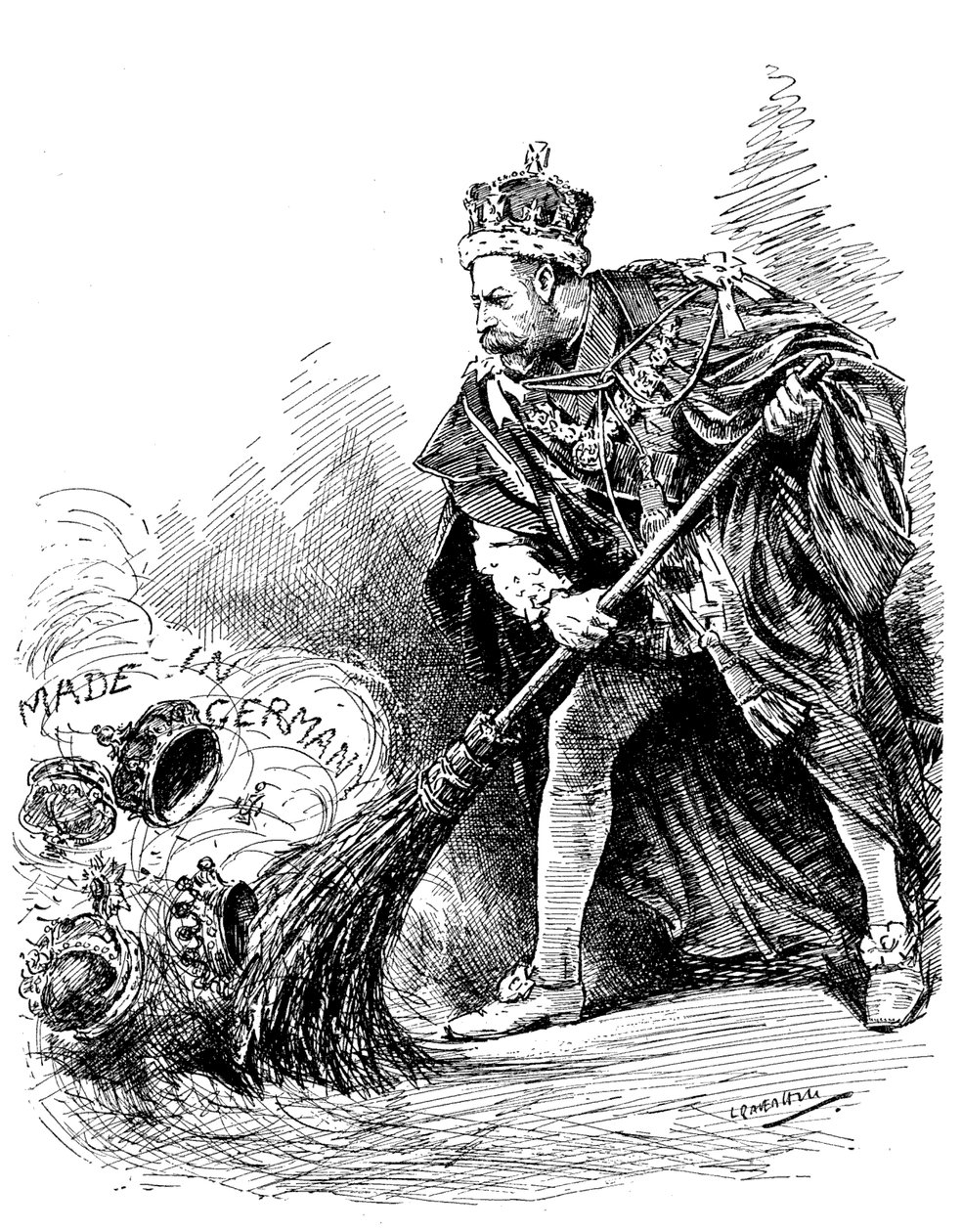 Le roi a accompli un acte populaire en abolissant les titres allemands détenus par les membres de la famille royale. - Leonard Raven Hill