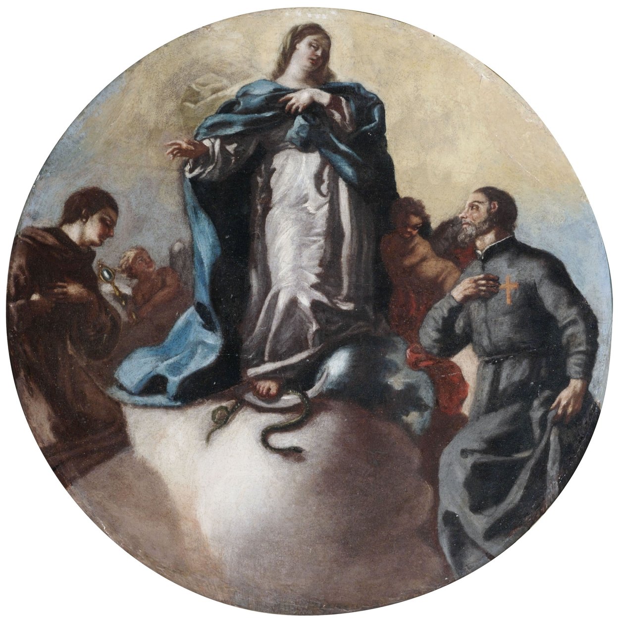 La Vierge Immaculée avec Saint Antoine et Saint Camille de Lellis - Leonardo Antonio Olivieri