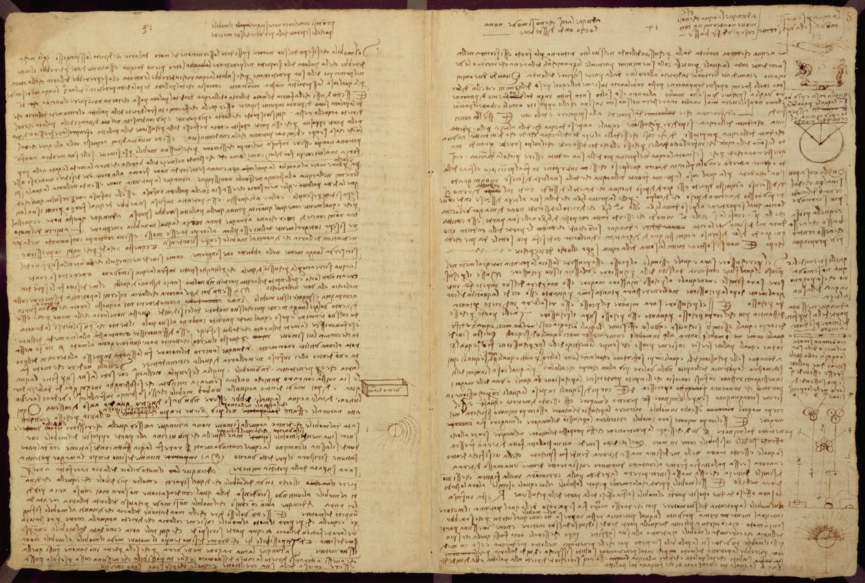 Une page du Codex Leicester, 1508-12 - Leonardo da Vinci