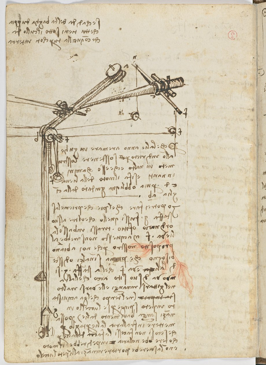 Code de vol des oiseaux, c. 1505-06, manuscrit sur papier, cc. 18, feuille 16 verso - Leonardo da Vinci