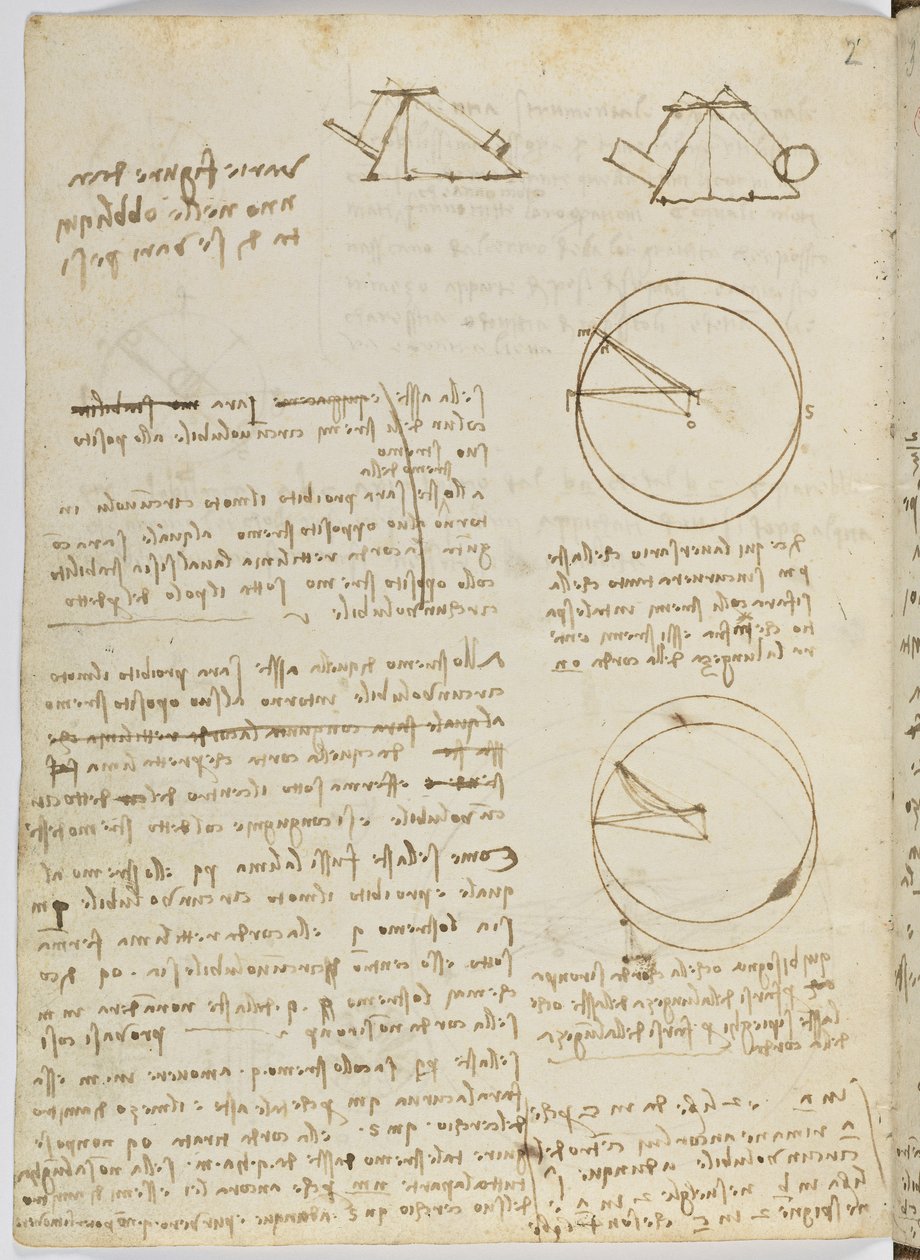 Code de vol des oiseaux, c. 1505-06, manuscrit sur papier, cc. 18, feuille 3 verso - Leonardo da Vinci