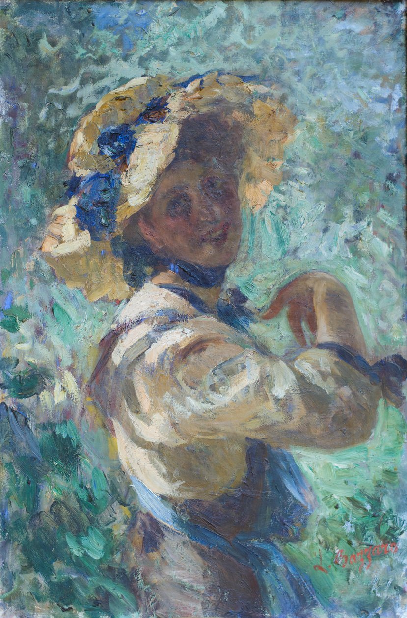 Dame dans le jardin - Leonardo Bazzaro