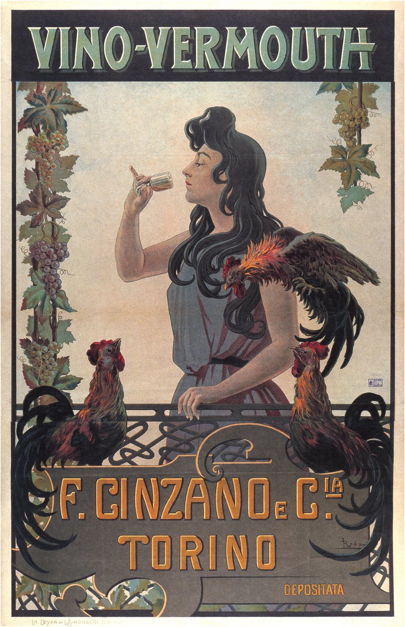 Publicité pour Vino-Vermouth, vers 1900 - Leonardo Roda