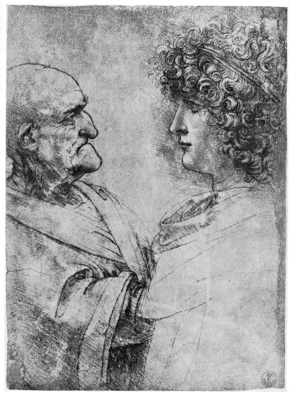Études de têtes, vers 1500 - Leonardo da Vinci