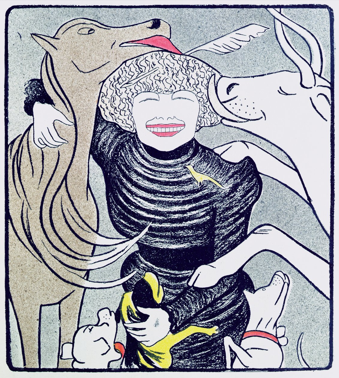 Séverine (Caroline Rémy) (1855-1929) amie des animaux, de Le Rire, 8 avril 1899, republié dans 70 Dessins de Cappiello, 1905 - Leonetto Cappiello