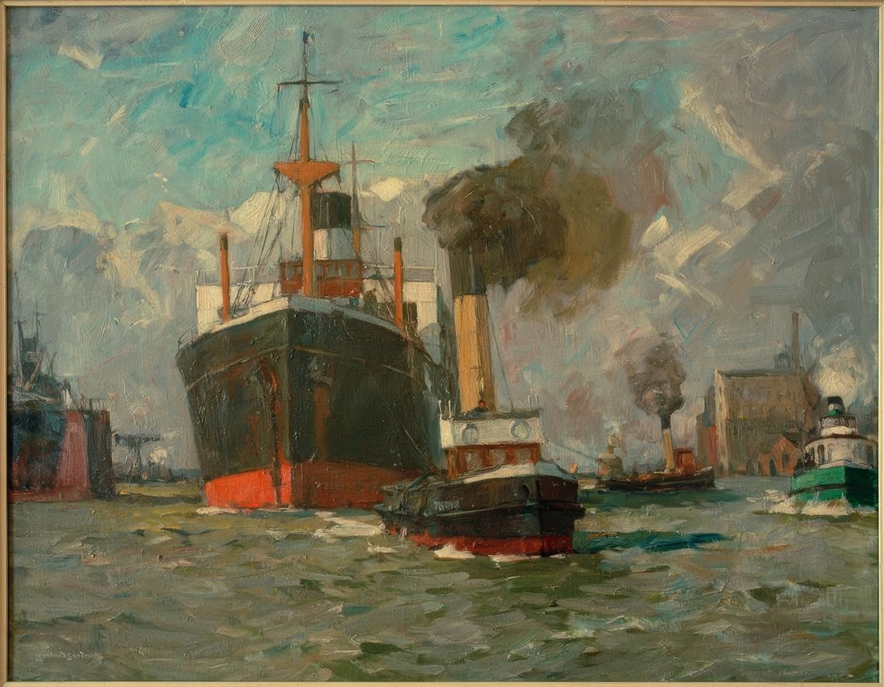Vapeur entrant (Hambourg) - Leonhard Sandrock