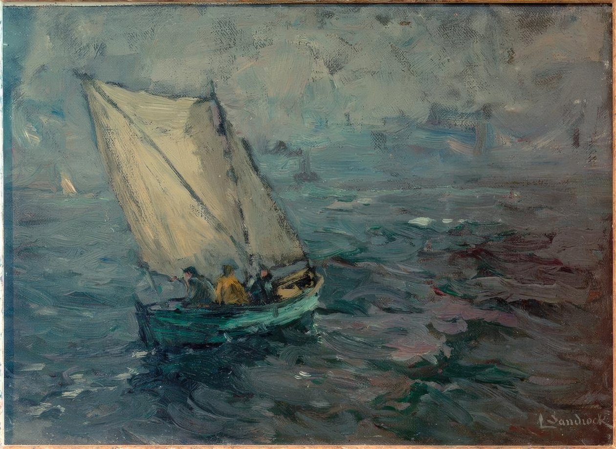 Pêcheur avec voile à livarde - Leonhard Sandrock