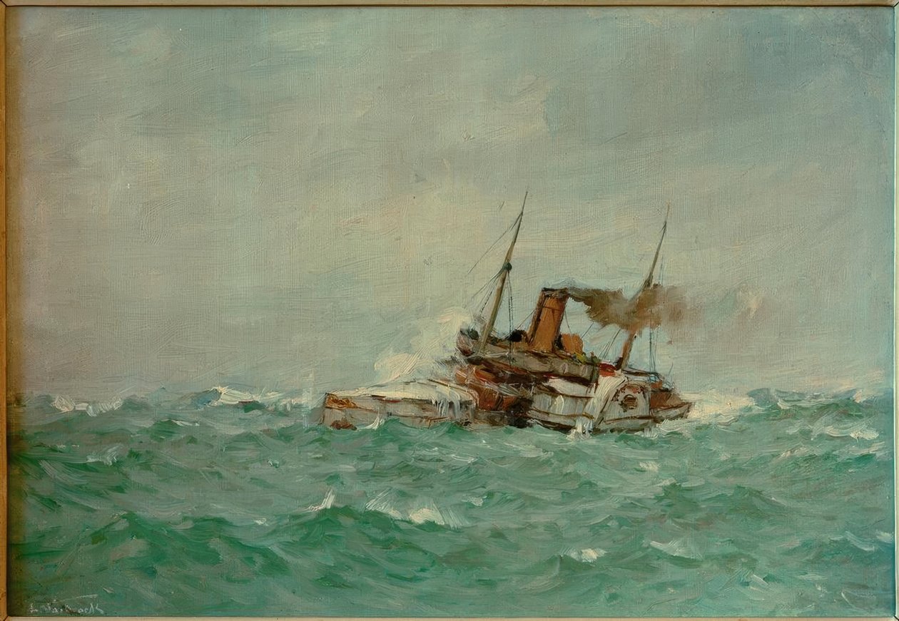 Vapeur à roues par mer agitée - Leonhard Sandrock