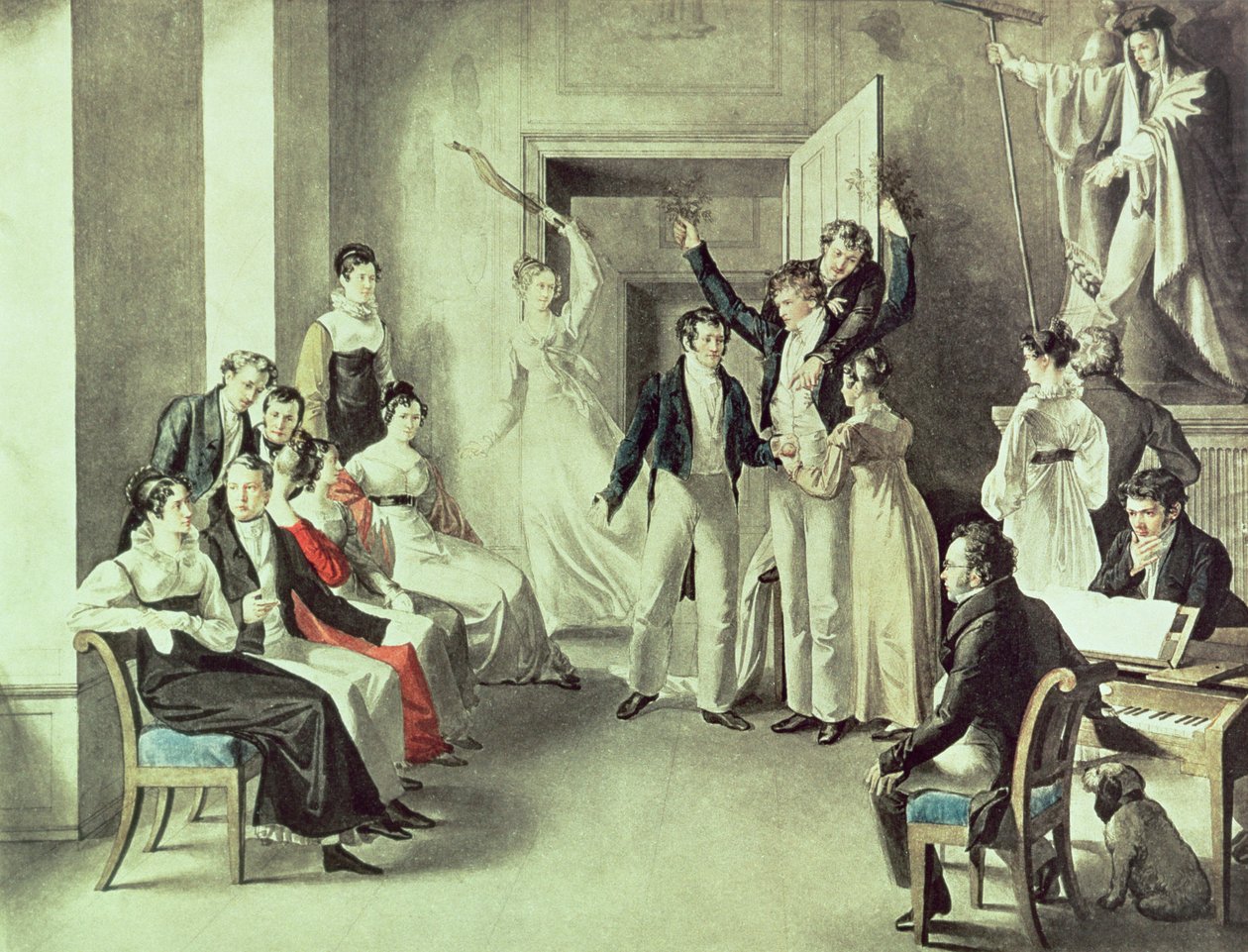 La famille de Franz Peter Schubert (1797-1828) jouant à des jeux - Leopold Kupelwieser