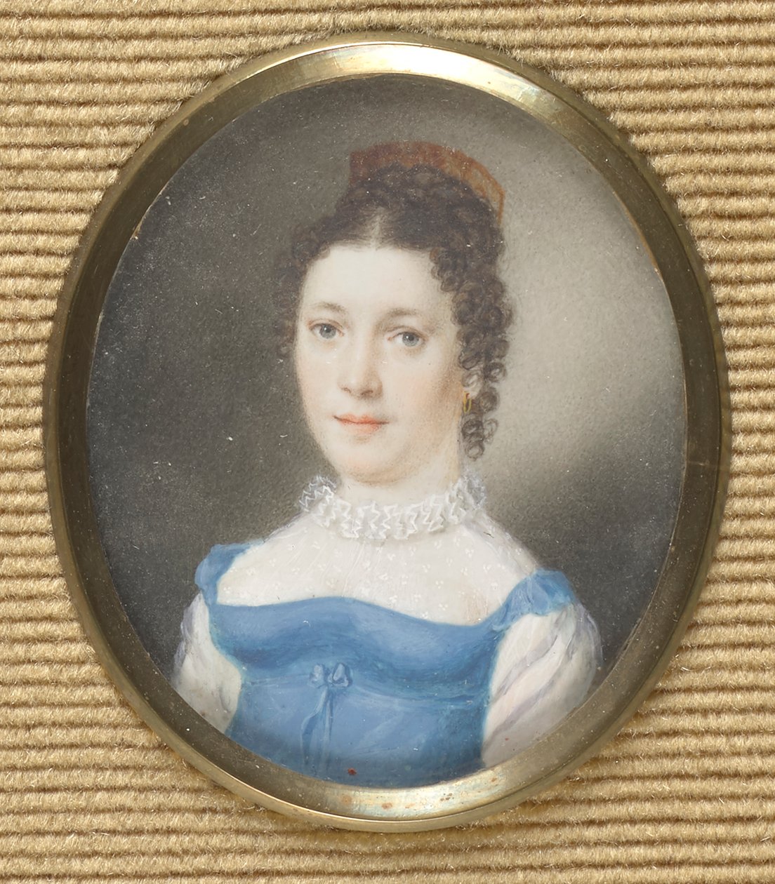 Dame en robe Empire bleue - Leopold Blonder