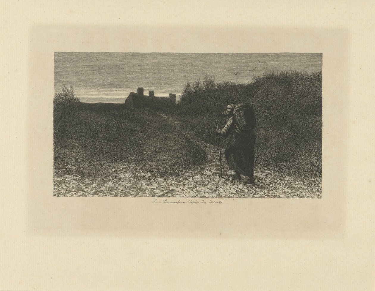 Promeneur dans un paysage de dunes - Leopold Lowenstam