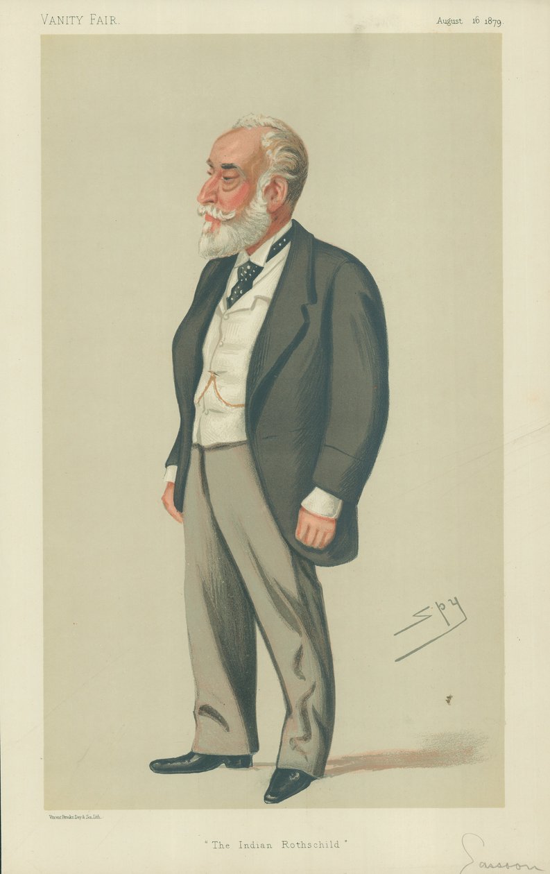 Sir Albert Abdallah David Sassoon, le Rothschild indien, 16 août 1879, caricature de Vanity Fair - Leslie Matthew Ward