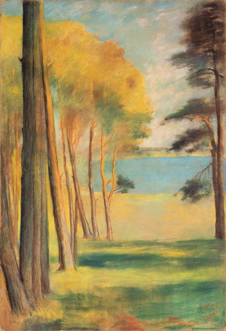 Lac de Havel avec des pins - Lesser Ury