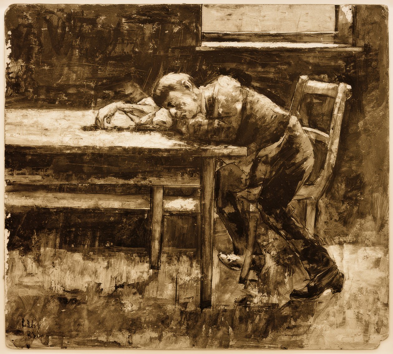 Travailleur endormi - Lesser Ury