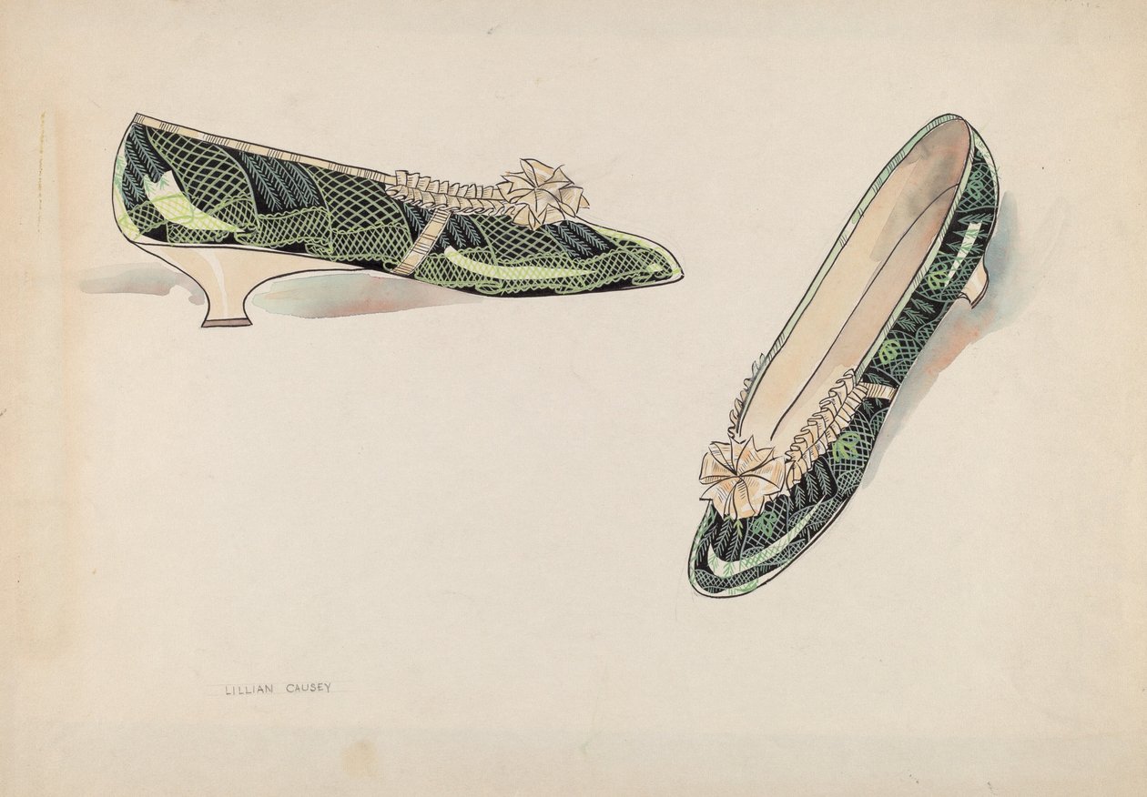Chaussons de femme, vers 1936 - Lillian Causey