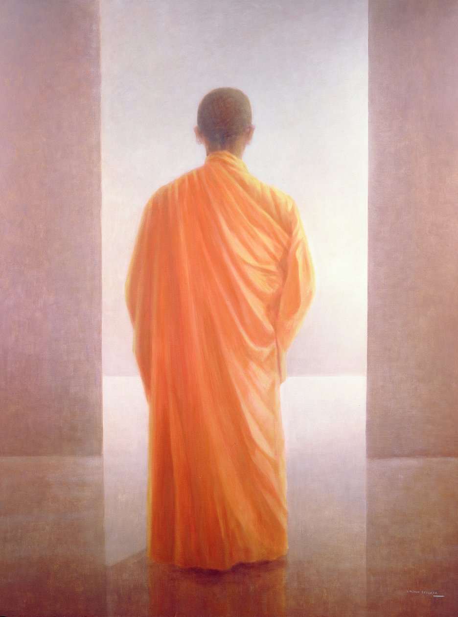 Jeune moine, vue de dos, Vietnam - Lincoln Seligman