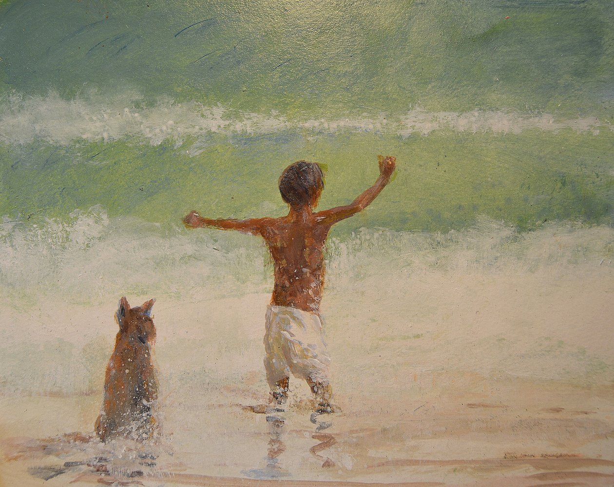 Garçon et sauveteur (chien) - Lincoln Seligman