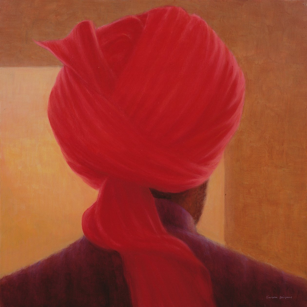 Turban rouge sur ambre, Deoghar - Lincoln Seligman