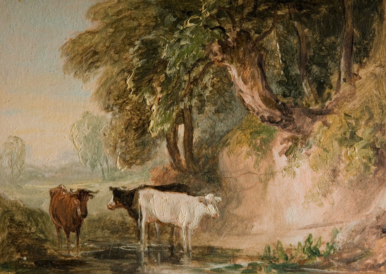 Scène pastorale avec du bétail, XIXe siècle - Lines Family