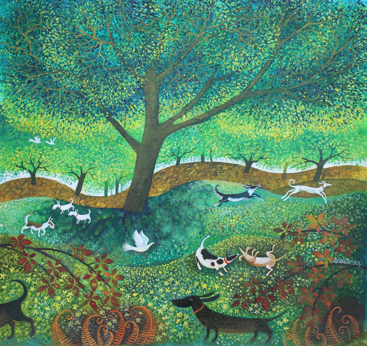 Dog Days, 2024 (acrylique sur lin) - Lisa Graa Jensen