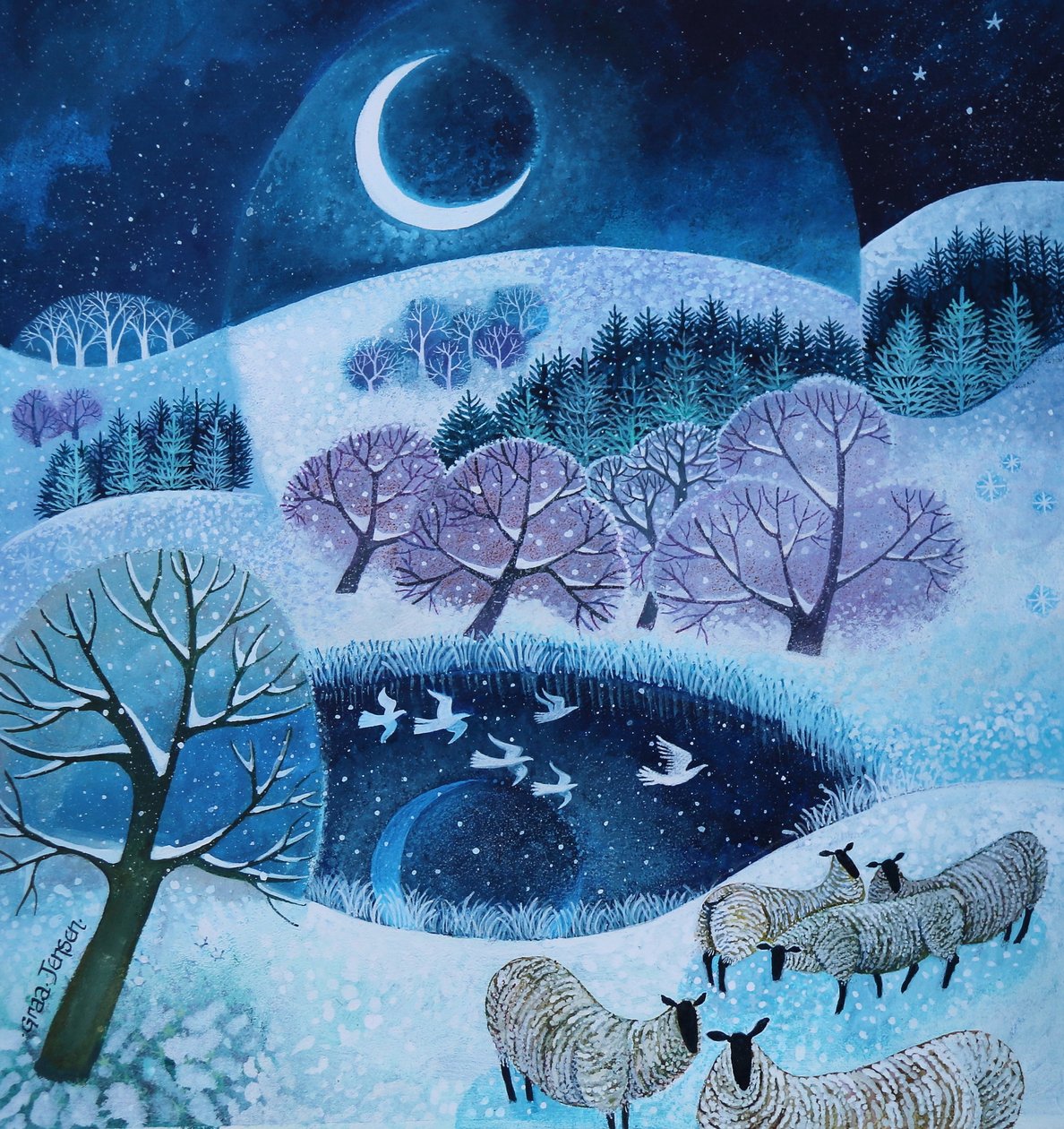 Collines hivernales, 2025 (acrylique sur lin) - Lisa Graa Jensen
