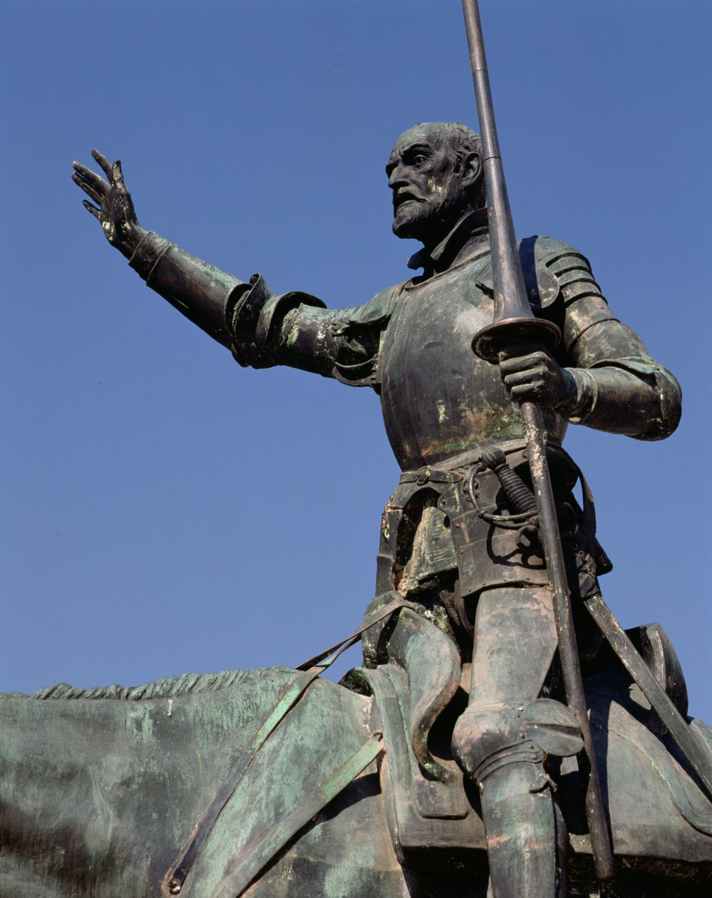 Don Quichotte, du monument à Miguel de Cervantes (1547-1616) 1927 (bronze) (détail) - Lorenzo Coullaut Valera