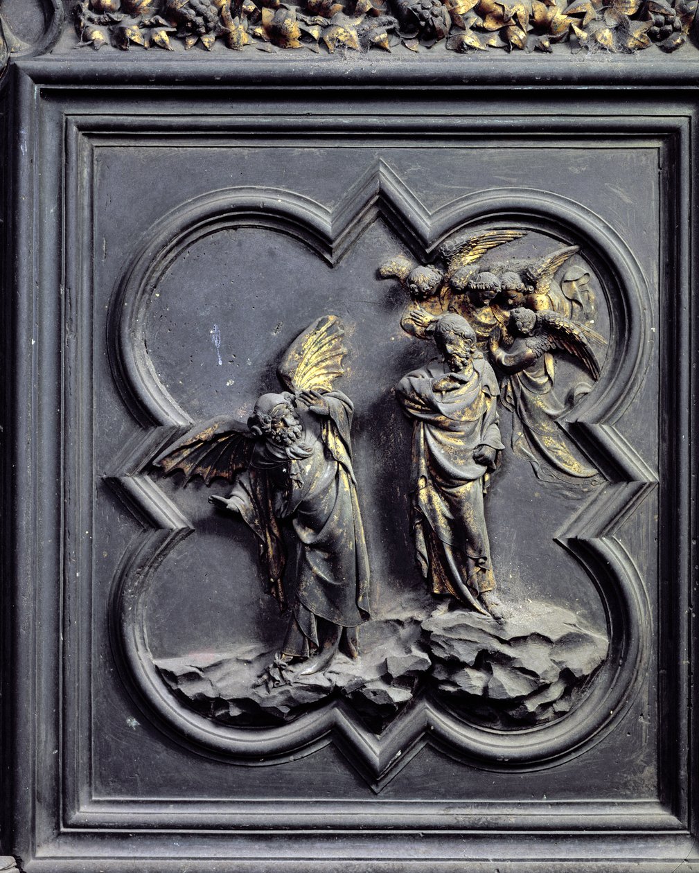 La Tentation du Christ, sixième panneau des Portes Nord du Baptistère de San Giovanni, 1403-24 - Lorenzo Ghiberti