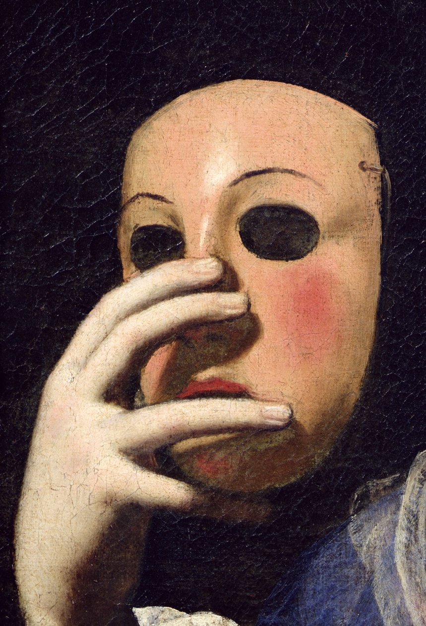 Femme avec un masque (détail) - Lorenzo Lippi