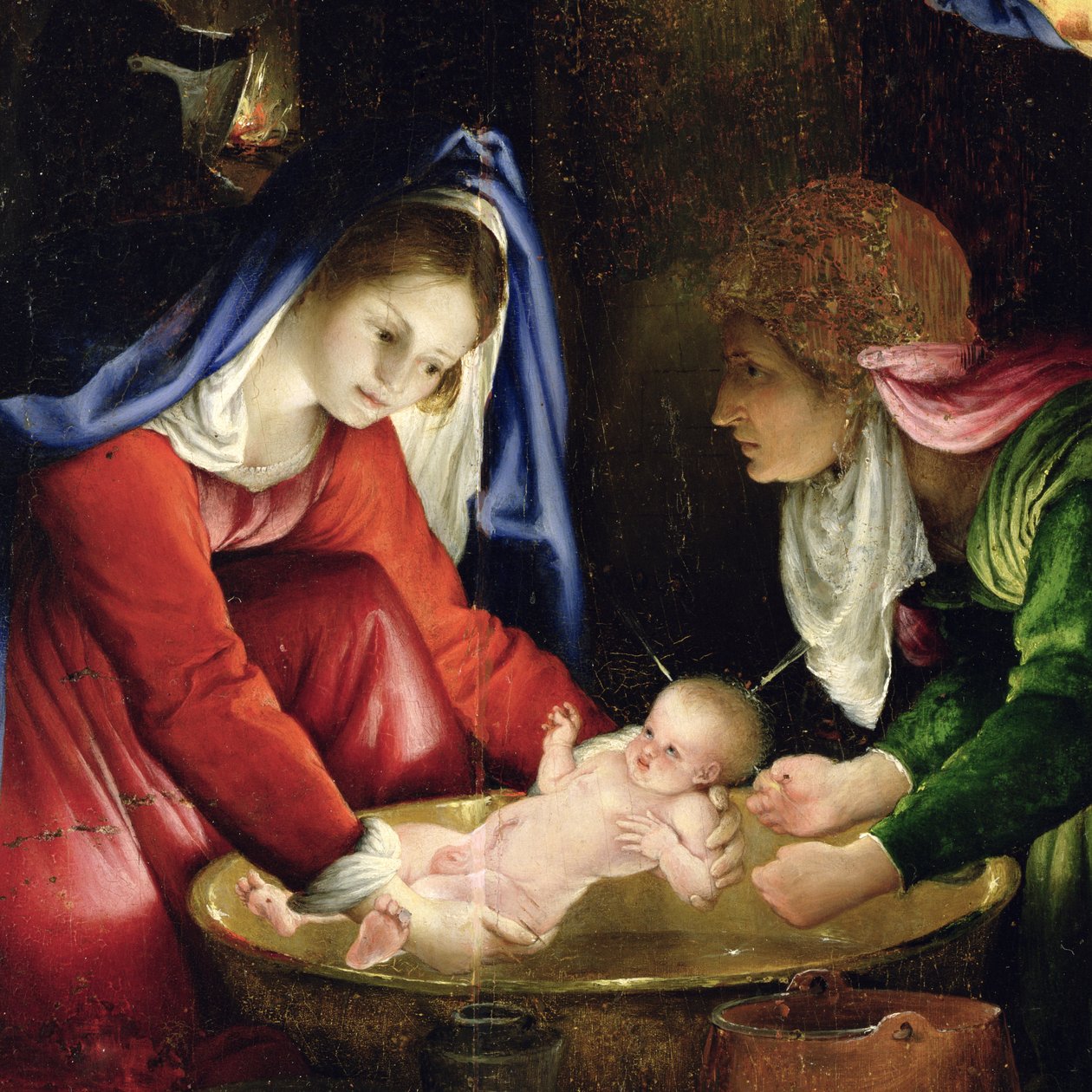 La Nativité, 1527 (détail) - Lorenzo Lotto