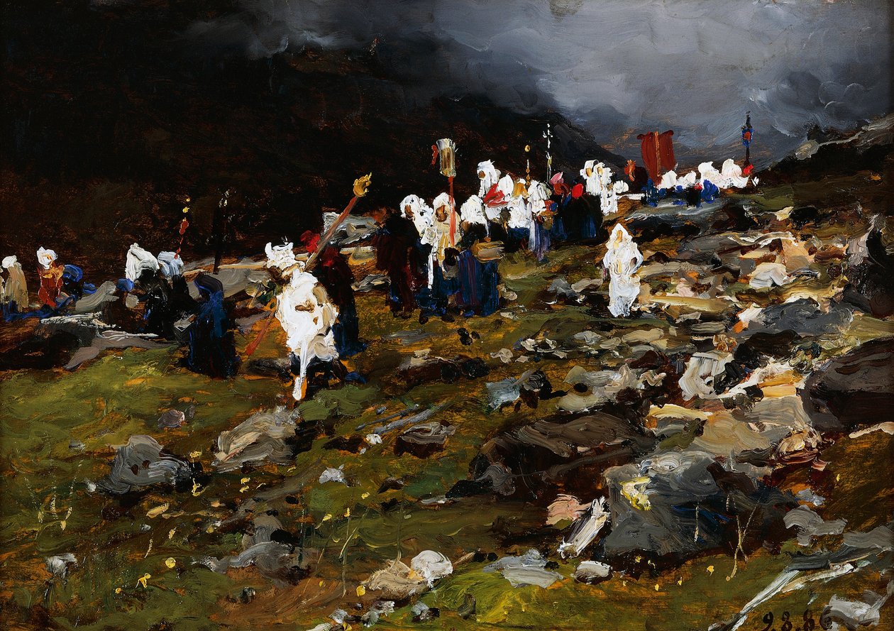 Procession en haute montagne - Lorenzo Delleani