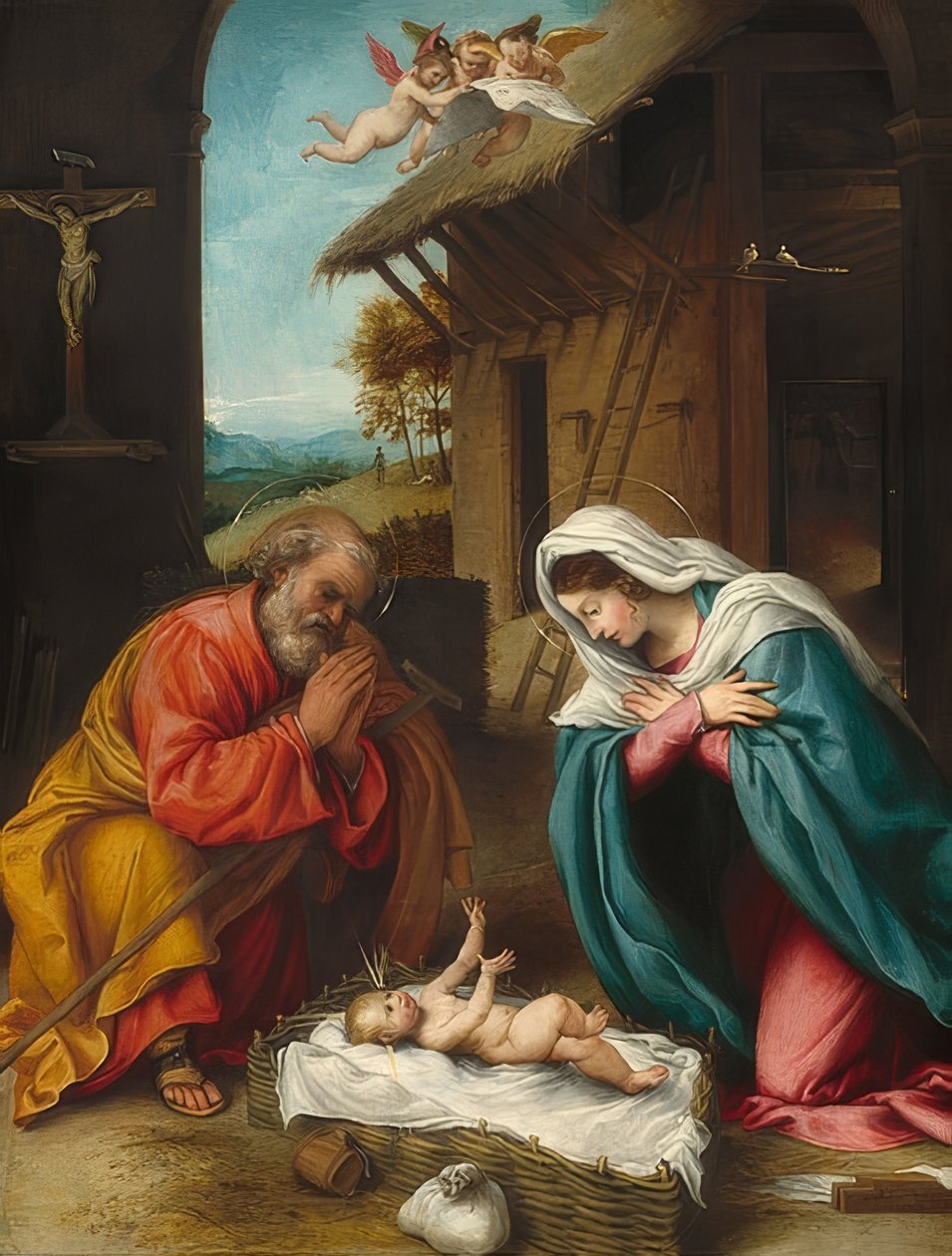 La naissance du Christ. 1523 - Lorenzo Lotto