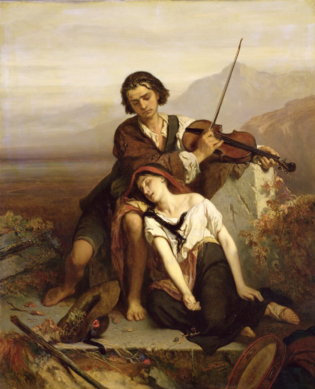 Consolation dans le chagrin, vers 1852 - Louis Gallait