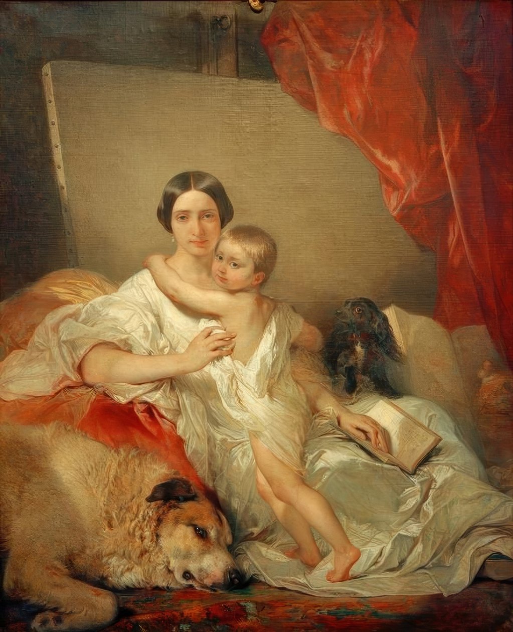 Madame Louis Gallait et sa fille - Louis Gallait