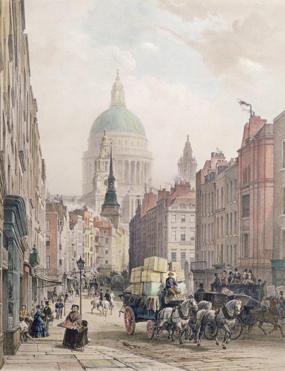 Fleet Street, c.1850 - Louis Jules Arnout