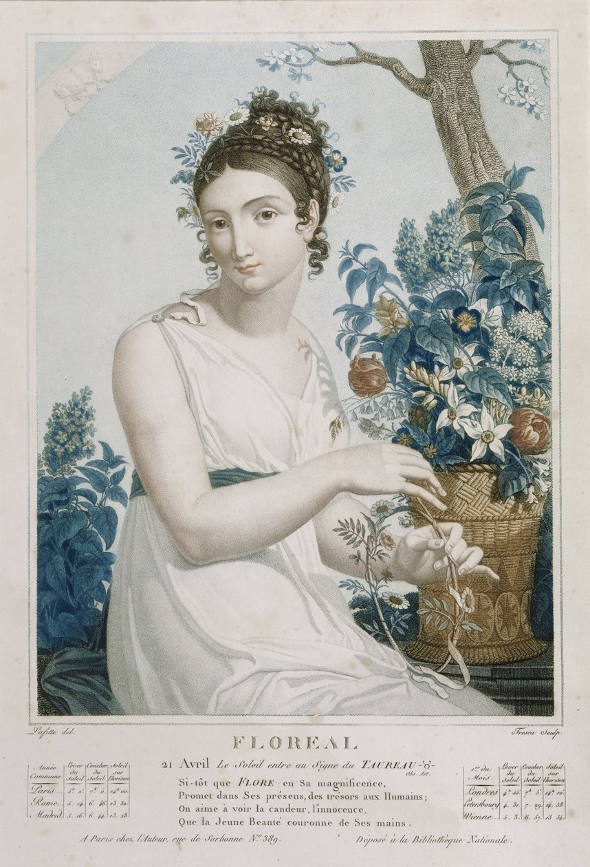 Floreal (avril-mai), huitième mois du calendrier républicain, gravé par Tresca, vers 1794 - Louis Lafitte