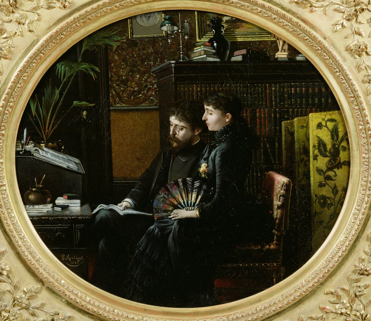Alphonse Daudet et sa femme dans leur étude, 1883 - Louis Montegut
