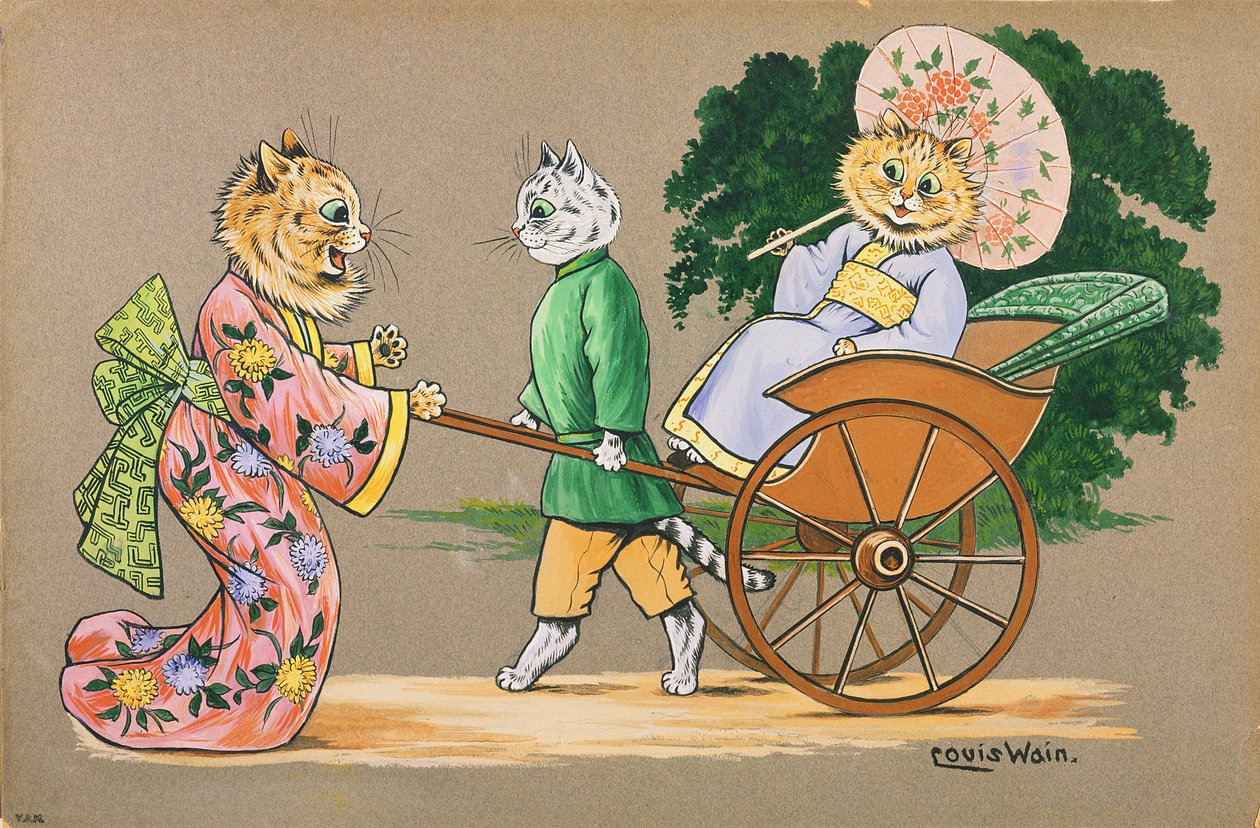 Le coup de foudre, vers 1902-10 - Louis Wain