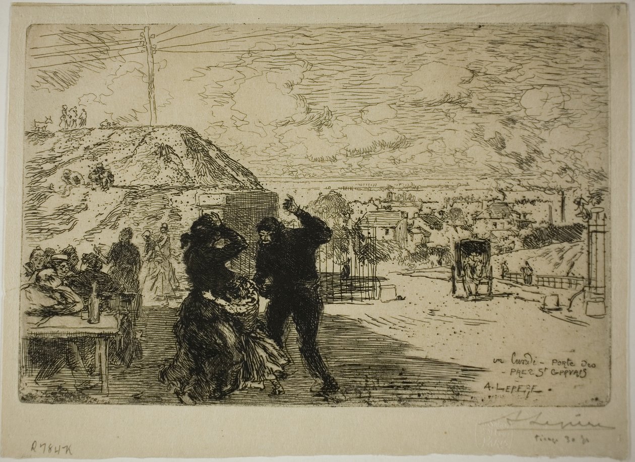 Un lundi, entrée aux Prés-Saint-Gervais - Louis Auguste Lepère