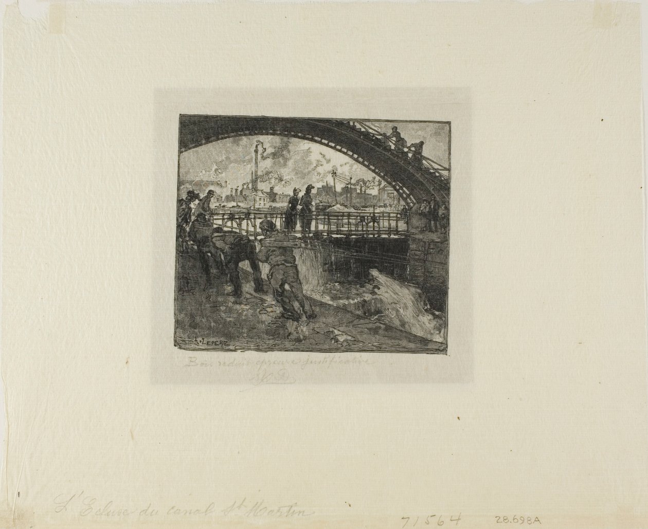 Écluse du canal Saint-Martin - Louis Auguste Lepère