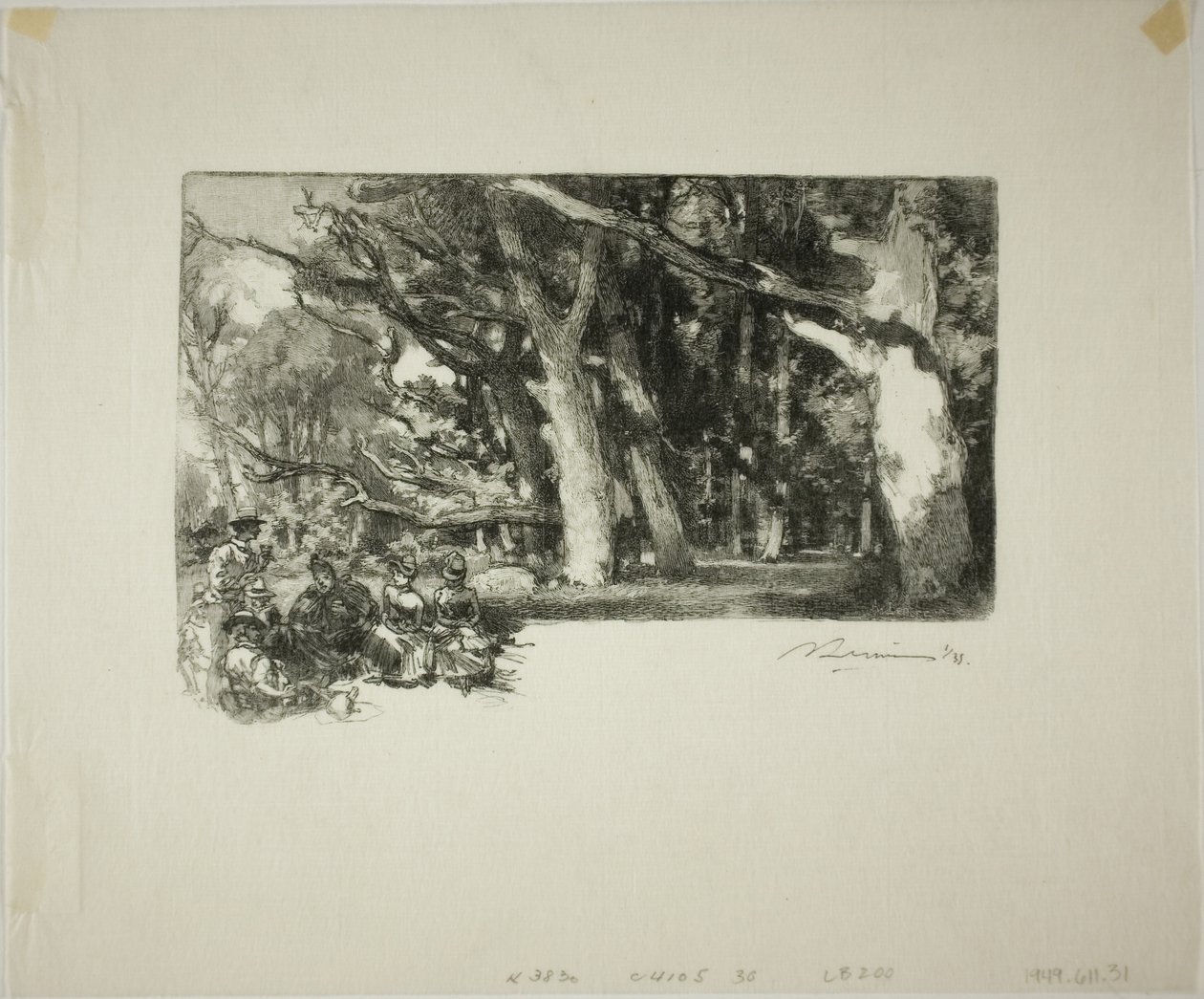 Midi, sous les arbres - Louis Auguste Lepère