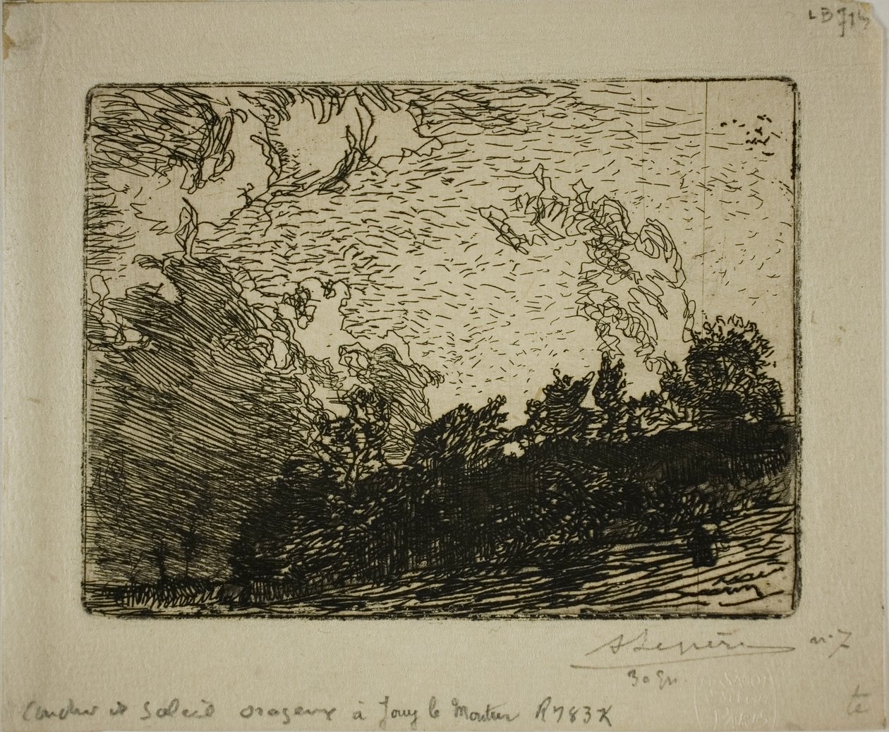 Stormy Sunset, Jouy-le-Moutier - Louis Auguste Lepère