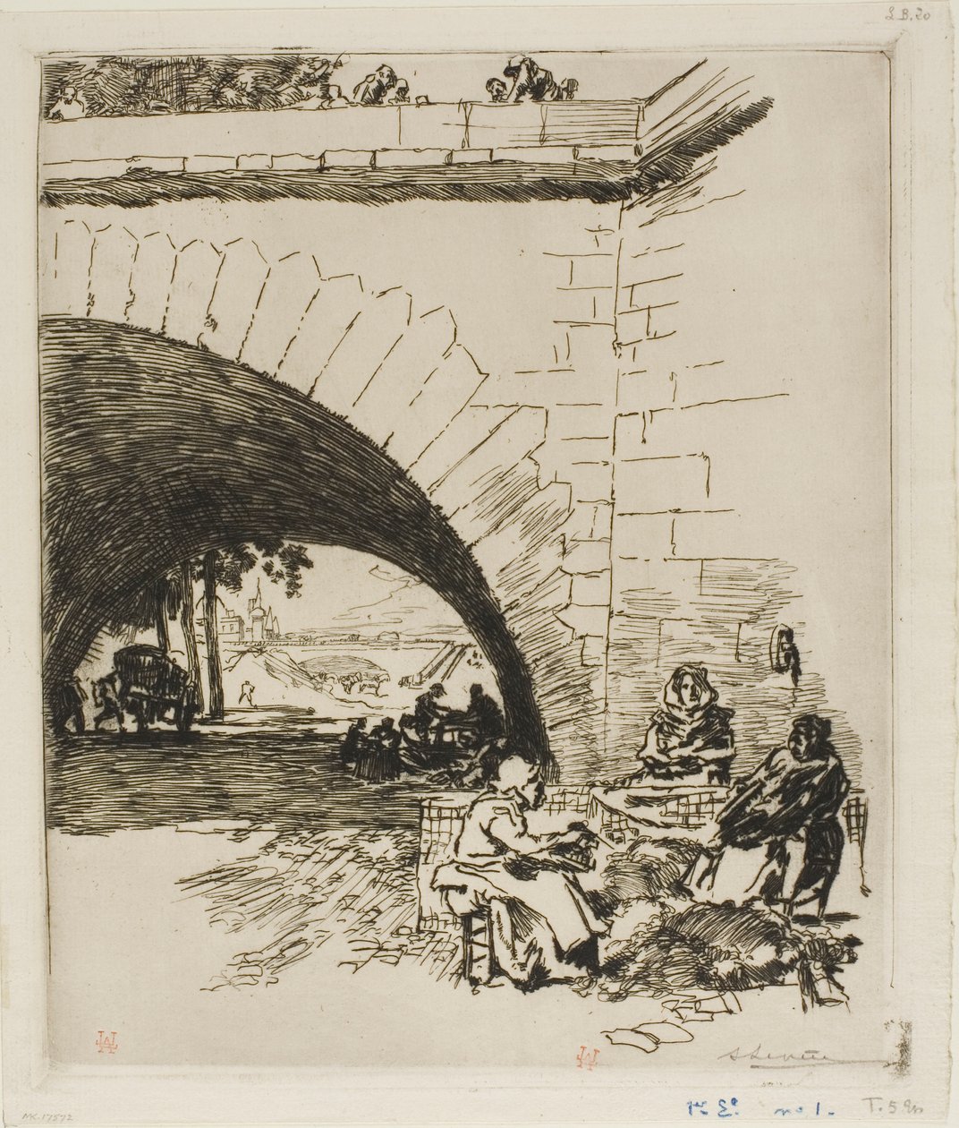 Les lainiers au Pont Marie - Louis Auguste Lepère