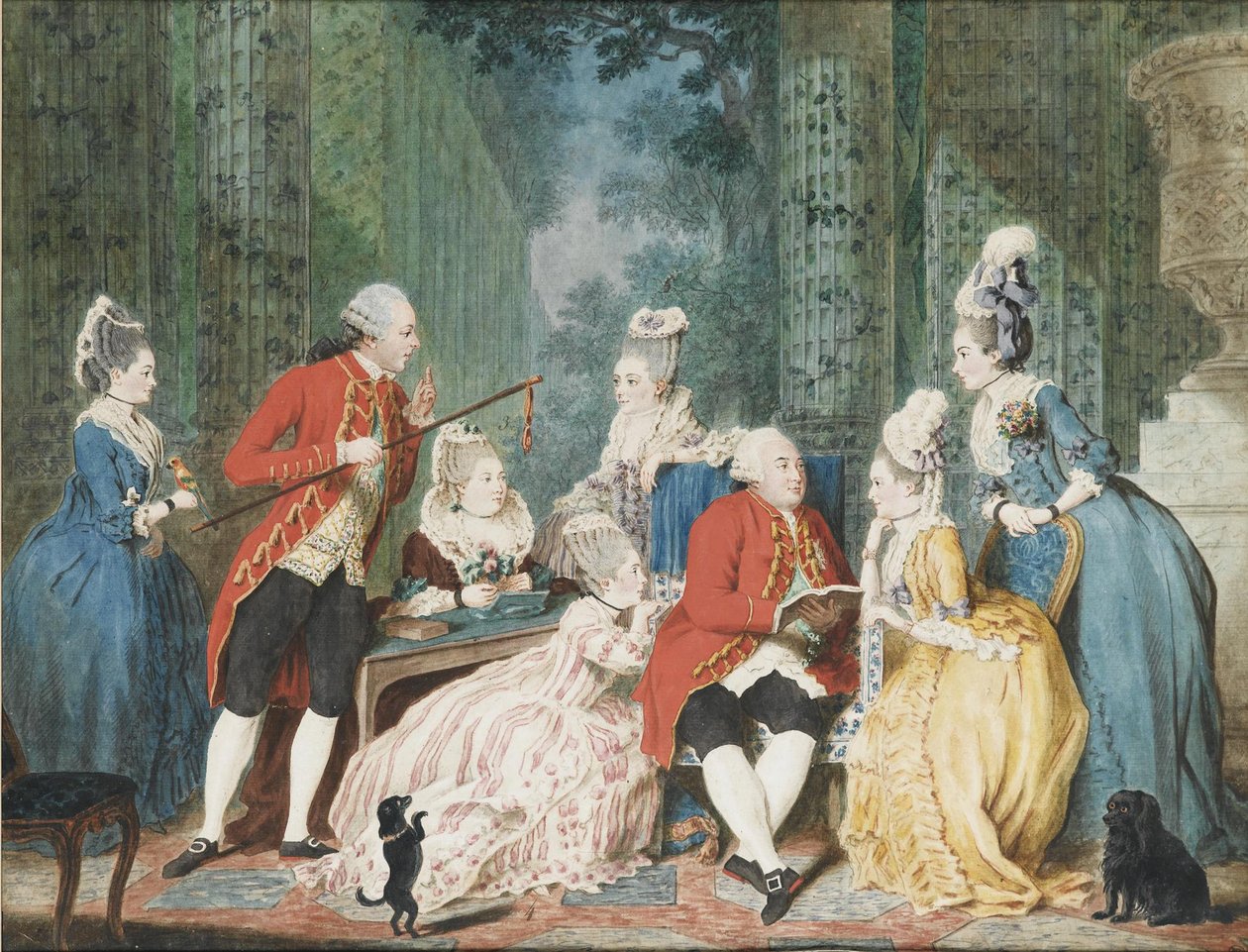 Société dans le Palais Royal, vers 1775 - Louis Carrogis dit Carmontelle