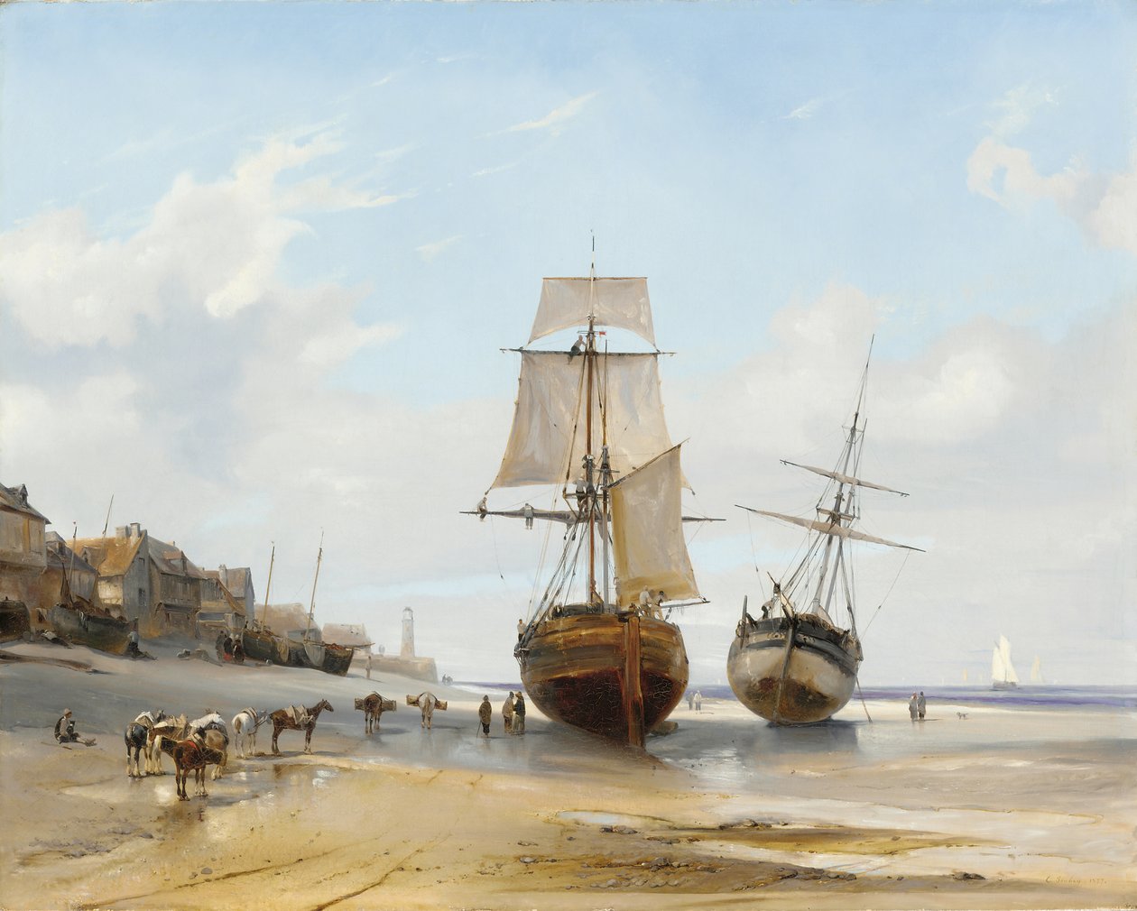 Bateaux échoués - Eugene Isabey