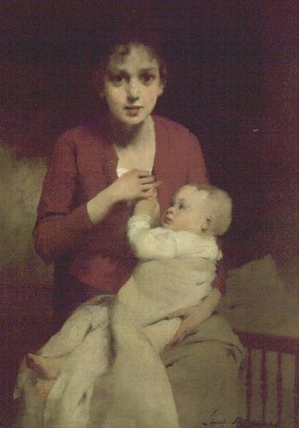 Mère et enfant - Louis Henri Deschamps