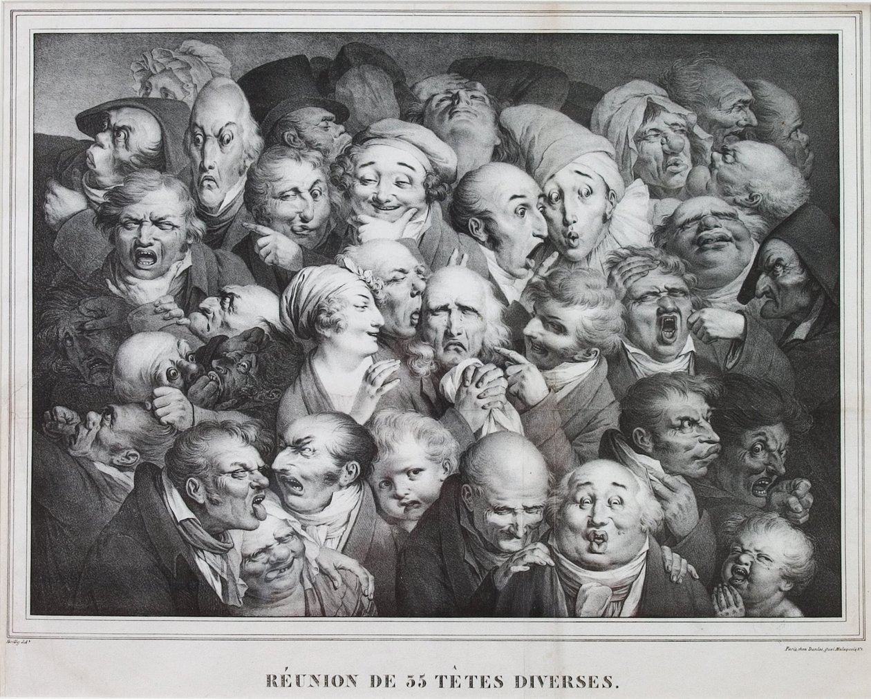 Groupe de trente-cinq têtes - Louis Leopold Boilly